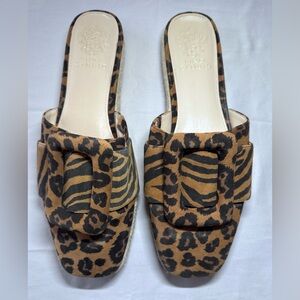 Vince Camuto Jinannie Women’s Buckle Slip On Leopard Espadrilles Size 8 1/2
